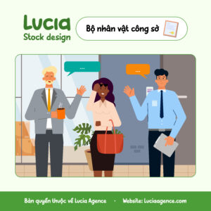 Bộ minh họa nhân vật công sở flat design (LLC-03)